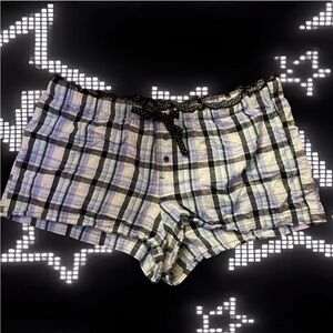 y2k Faded Glory Multicolor Plaid Sleep Shorts